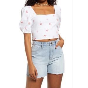 BP Nordstrom Strawberry Print Crop Top - Size Small, EUC